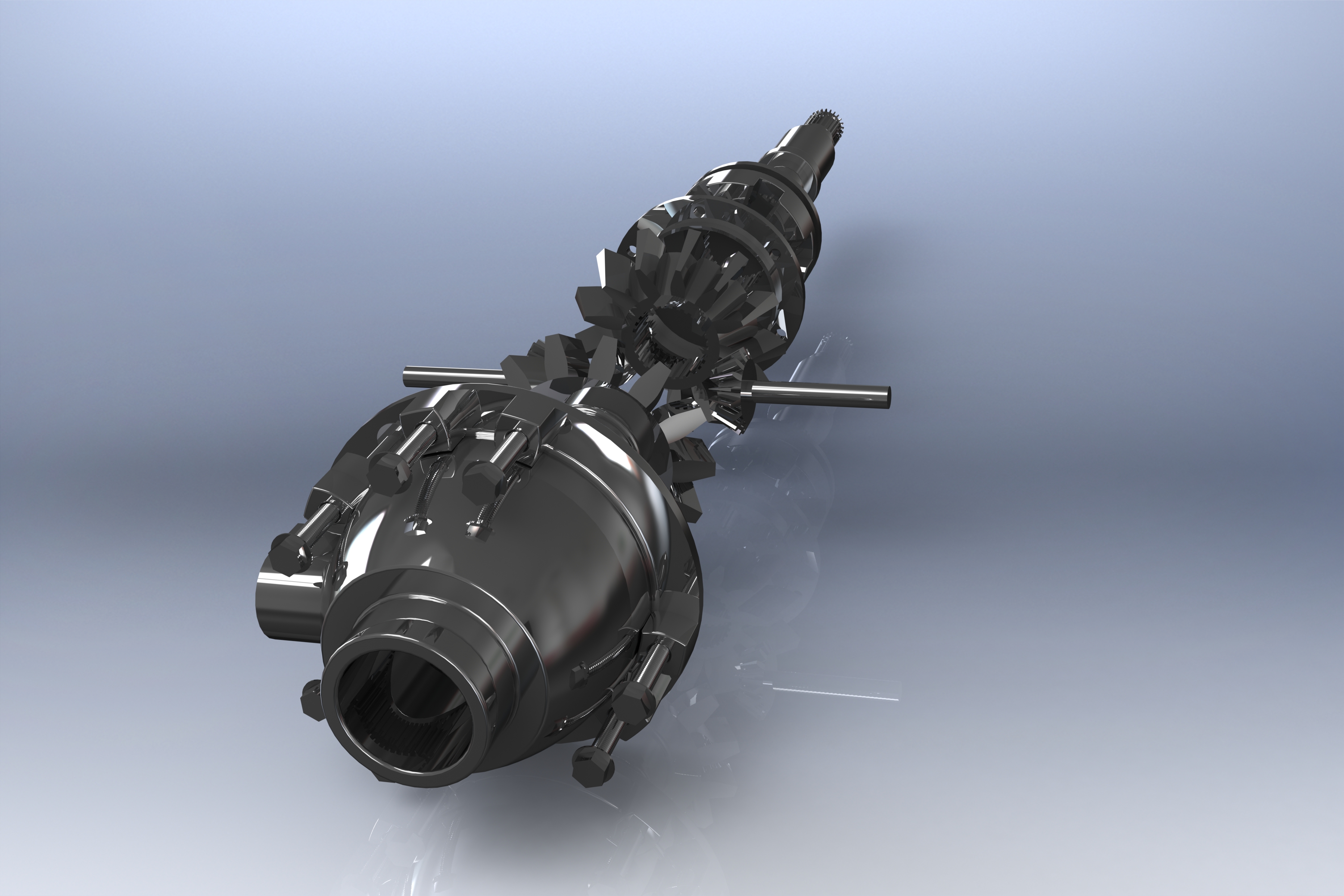 差速齿轮简易模型爆炸图3D图纸 Solidworks设计 附STEP